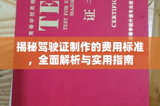 布拖揭秘驾驶证制作的费用标准，全面解析与实用指南